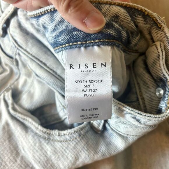 Risen Los Angeles Women's Distressed Light Wash Straight Jeans Size 5 - Picture 5 of 5